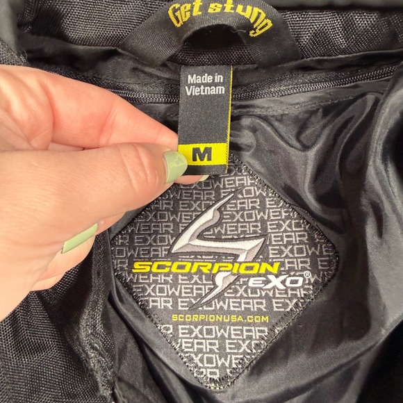 Scorpion EXO Motorcycle Jacket Womans Medium Black Leather Riding Biker Moto - Picture 6 of 16